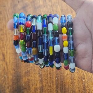 Boho Bracelets multi color Beads Stretch Lot of 10